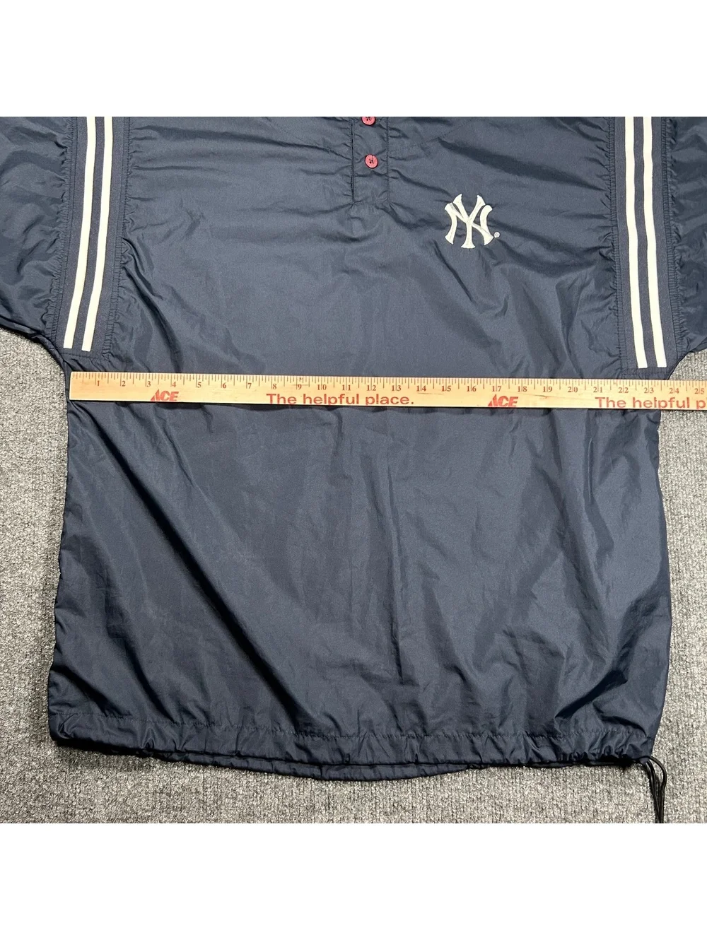 Adidas New York Yankees Navy Blue Pullover Windbreaker Jacket Size L